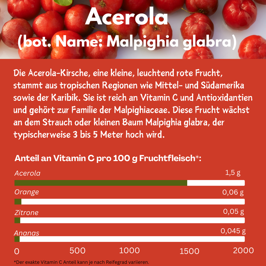 Vitamin C + OPC (aus Acerola-Extrakt und Traubenkern-Extrakt) vegan - Vemeas