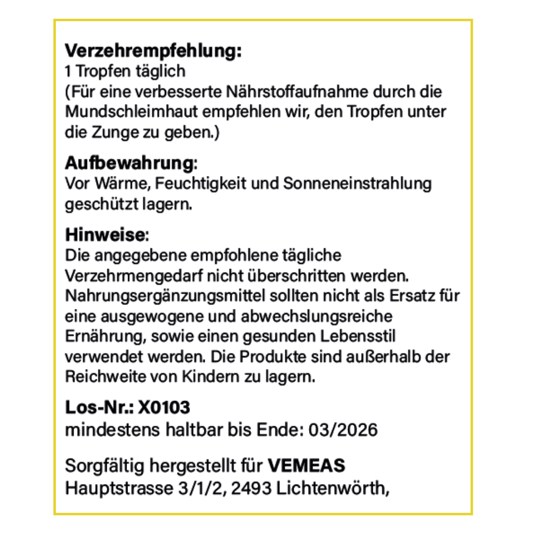 Vitamin D3 + K2 Tropfen - vegetarisch - Vemeas