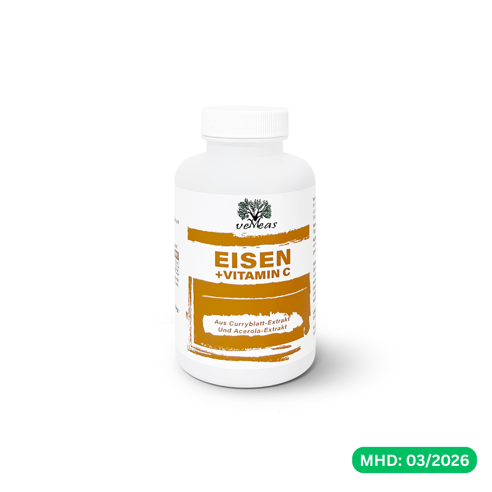 Eisen + Vitamin C ( aus Curryblatt-Extrakt und Acerola Extrakt) vegan
