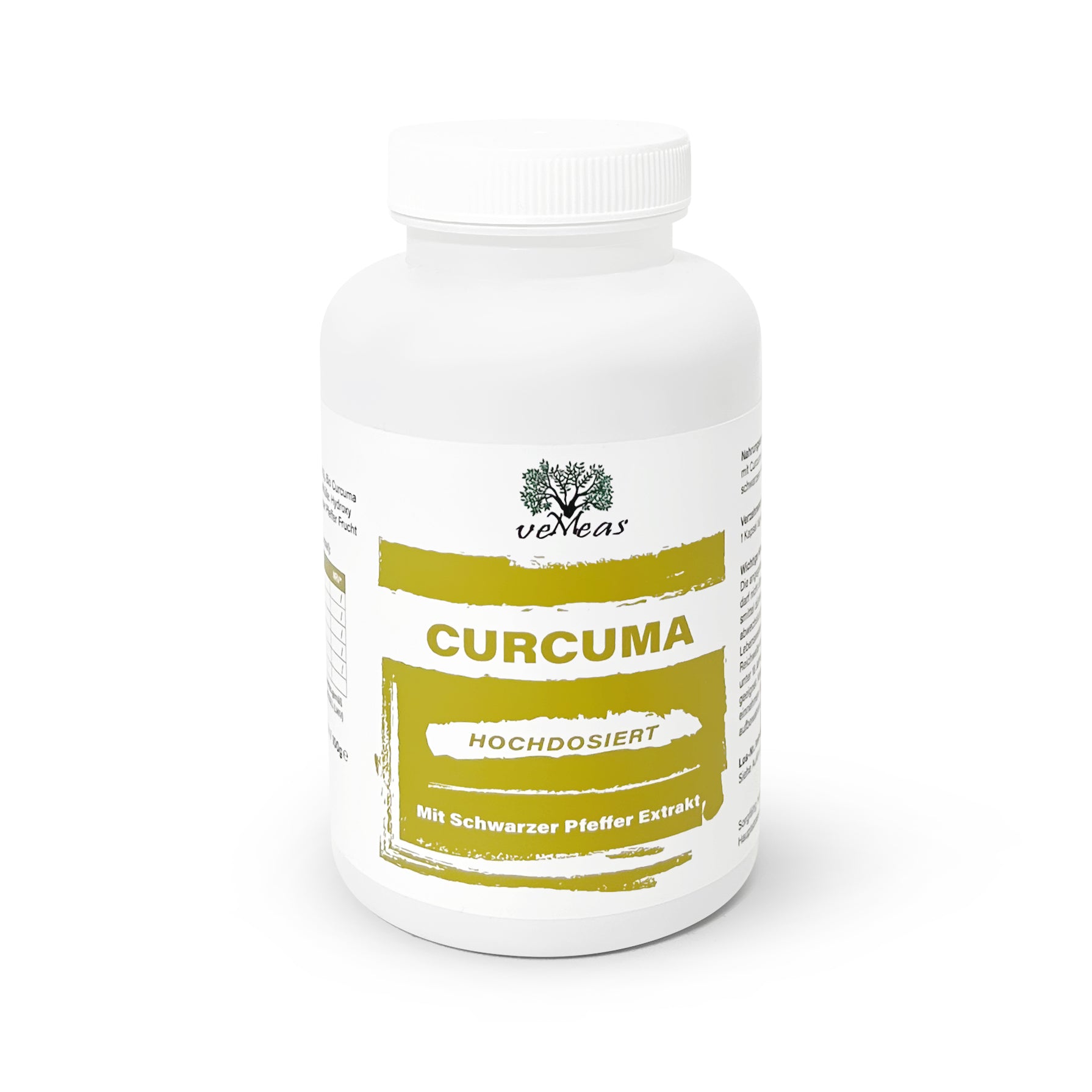 Curcuma Extrakt hochdosiert mit Schwarzem Pfeffer Extrakt - vegan - Vemeas
