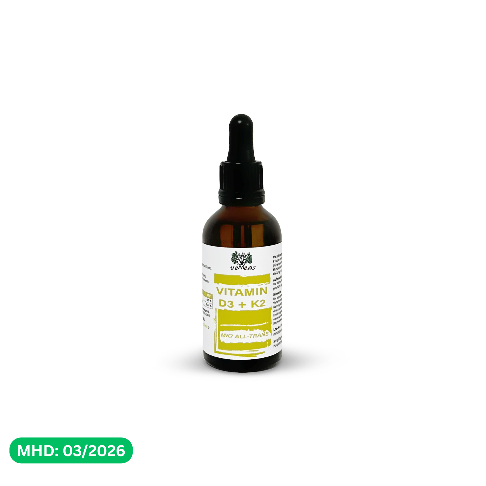 Vitamin D3 + K2 Tropfen - vegetarisch - Vemeas